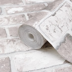 szürke téglamintás nem szőtt 3D tapéta 10 x 0,53 m