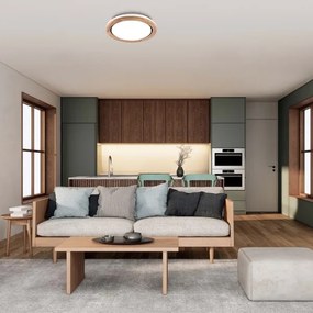 LED fürdőszobai mennyezeti lámpatest LED/24W/230V átm. 39 cm IP44 tölgy