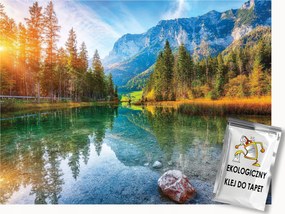 Fotótapéta Flizelina Tájkép Kilátás Hegyek Fák Tó Ősz 350x250 ragasztó