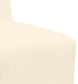 krémszínű kordbársony szövet kanapéfotel 55 cm