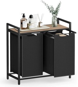 VASAGLE szennyestartó kosár 73 × 33 × 72 cm barna és fekete színben