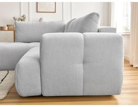 Világosszürke kinyitható-tárolóhelyes sarokkanapé (bal oldali-L alakú) Fuji – Bobochic Paris