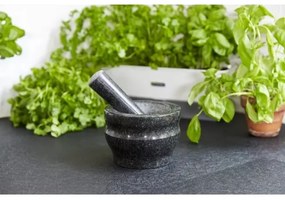 Cole&Mason - GRANITE gránit mozsár és törő, 18 cm, gránit/fekete