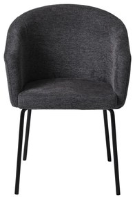Sötétszürke kárpitozott karfás étkezőfotel Easton – Unique Furniture
