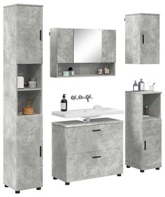 Fürdőszoba bútor szett 5 pcs Beton szürke 30 x 35 x 192 cm
