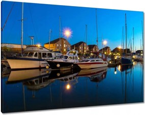 Vászonkép 100x70 Kikötő az éjszakában