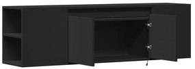 fekete fali TV-szekrény LED-világítással 135x31x39,5 cm