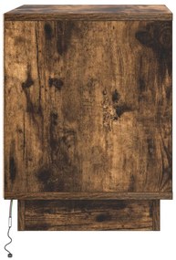 LED fényes éjjeli szekrények 2 db Füstölt tölgy 44x34,5x45 cm