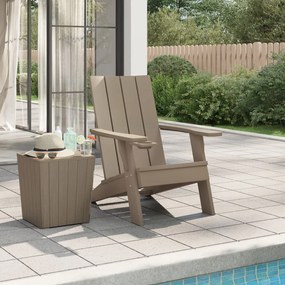 vidaXL világosbarna polipropilén kerti adirondack szék 75x88,5x89,5 cm