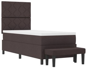 Box Spring Ágy Matraccal és Pad Sötétbarna 80x200 cm Szövet