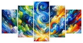5 részes kép színes ég örvénye