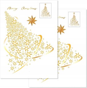 2db Karácsonyfa alakú ablak matricák üvegre Arany Statikus matricák