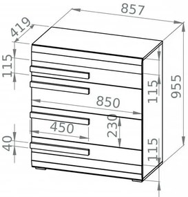Szekrény SARPA 96x86 cm fehér/barna