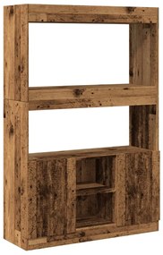 antik fa színű szerelt fa magasszekrény 92 x 33 x 140 cm