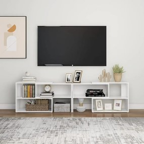 magasfényű fehér szerelt fa TV-szekrény 149 x 30 x 52 cm