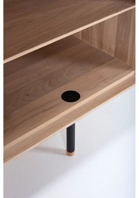 Fekete-natúr színű tölgyfa TV-állvány 150x64 cm Fina – Gazzda