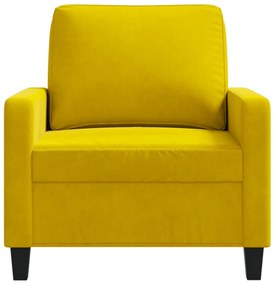 sárga bársony kanapéfotel 60 cm