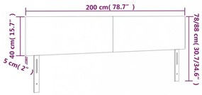 világosszürke szövet LED-es fejtámla 200x5x78/88 cm