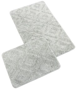 Bellatex Fürdőszoba szőnyeg szett kivágás nélkül BANYSILVER világosszürke, 60 x 100, 60 x 50 cm