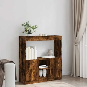 füstös tölgy színű szerelt fa magasszekrény 92 x 33 x 100 cm