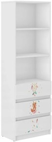 Gyermek játéktartó szekrény cuki rókával 180x33x60 cm