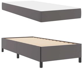 Ágykeret matraccal matracmal Szürke 90 x 190 cm Műbőr