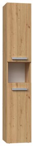Shannan Nel III fürdőszoba szekrény, 31x174x30 cm, tölgy