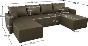 Univerzális ülőgarnitúra, barna, DUAN U UNI