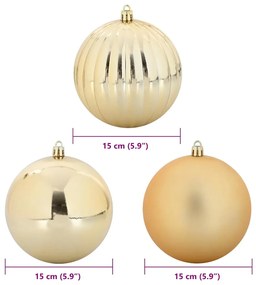 Karácsonyi Díszgömb Készlet 9 pcs Arany