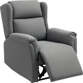 HOMCOM Dönthető Fotel, TV Fotel Zseb Rugós Maggal, Párnázott Dönthető Szék, Relaxáló Fotel 150 kg-ig Lakószobába és Hálószobába, Sötétszürke | Aosom