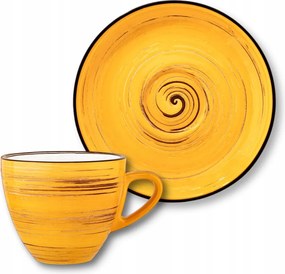 Kávéscsésze csészealjjal Prémium sárga Porcelán 300 ml Wilmax