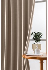 Világosbarna sötétítő VELVET függöny 140x250 cm Felfüggesztés: Fém gyűrűk