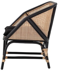 Fekete-bézs fotel szövött résszel Loue - Bloomingville
