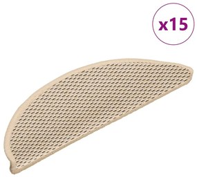 15 db szizál hatású berber öntapadó lépcsőszőnyeg 56x17x3 cm