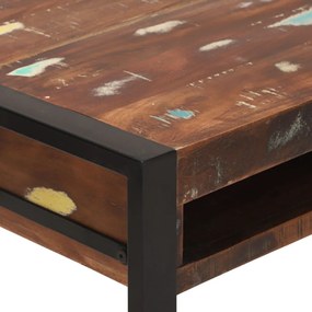 Tükörrel ellátott pipereasztal Többszínes 100x50x75 cm Tömör újrahasznosított fa