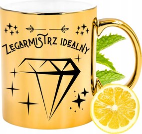 Arany csillogó bögre az órásmesternek ajándék fényképes nyomtatással