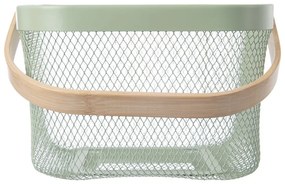 Fémhuzalos fém tárolókosár 24,5x24,5x30 cm Greenish – Orion