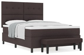 Boxspring ágy matraccal és paddal, sötétbarna 140x190 cm szövet