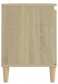 sonoma tölgy színű TV-szekrény tömör fa lábakkal 103,5x35x50 cm