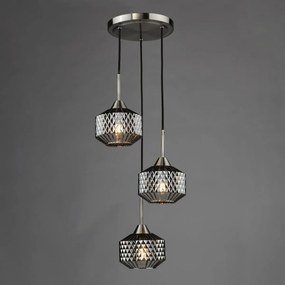 Dar Lighting glamour modern függeszték fabrienne szatén nikkel darfab0338