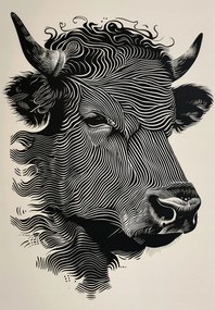 Poszter 68x98cm Bika fényes színekben