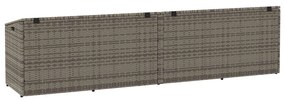 szürke polyrattan kerti tárolóláda 220x50x58 cm