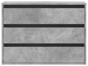 betonszürke szerelt fa fiókos sarokszekrény 80 x 41 x 58 cm