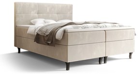 Franciaágy  Boxspring 140 cm Lumba (bézs) (matraccal és tárolóhellyel). 1046676