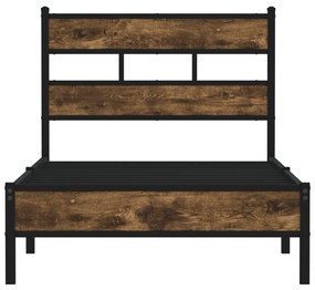 sonoma tölgy színű fejtámlás ágykeret matrac nélkül 75 x 190 cm
