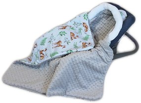 baby nellys pamut kétoldalú takaró 3in1, minkyvel és szőrmével, 90x90 cm, Őz