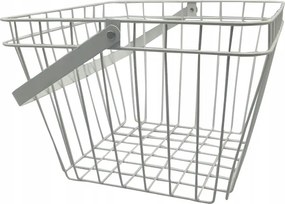 Dekoratív fém kosár fehér 26x25,5x17,5 cm