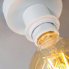 Modern mennyezeti lámpa matt fehérrel és fekete búrával 45 cm - Combi