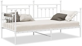 Nappali ágykeret Fehér 100x200 cm Fém