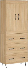 vidaXL sonoma tölgy szerelt fa magasszekrény 69,5 x 34 x 180 cm